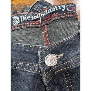 Diesel Industry Native Embroidered Pocket Men's Jeans Blue Straight Vtg Sz 34